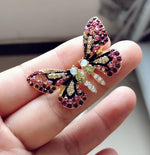 Load image into Gallery viewer, Butterfly Wing Rhinestone Earring
