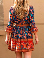 Load image into Gallery viewer, Bohemian Style V-Neck 3/4 Sleeves Floral Dresses
