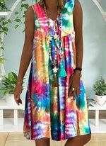 Load image into Gallery viewer, Casual Floral Tunic V-Neckline A-line Dress
