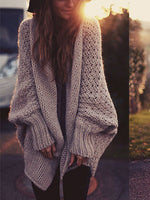 Cargar imagen en el visor de la galería, Bat Sleeve Knitting Sweater Cardigan
