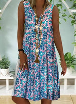 Load image into Gallery viewer, Casual Floral Tunic V-Neckline A-line Dress
