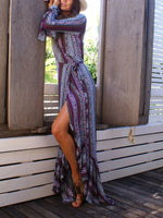 Load image into Gallery viewer, Bohemian V-Neck Printing Maxi Dress
