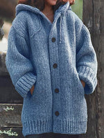 Load image into Gallery viewer, 2020 NEW Button Down Hooded Knitted Cardigan
